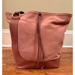 Sundance Pink Suede Leather Purse Shoulder Bag Tote Tassel Made In Italy EUC